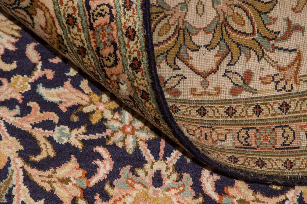 Jedwabny dywan - Kashmir Silk - 285 x 183 cm - ciemnoniebieski