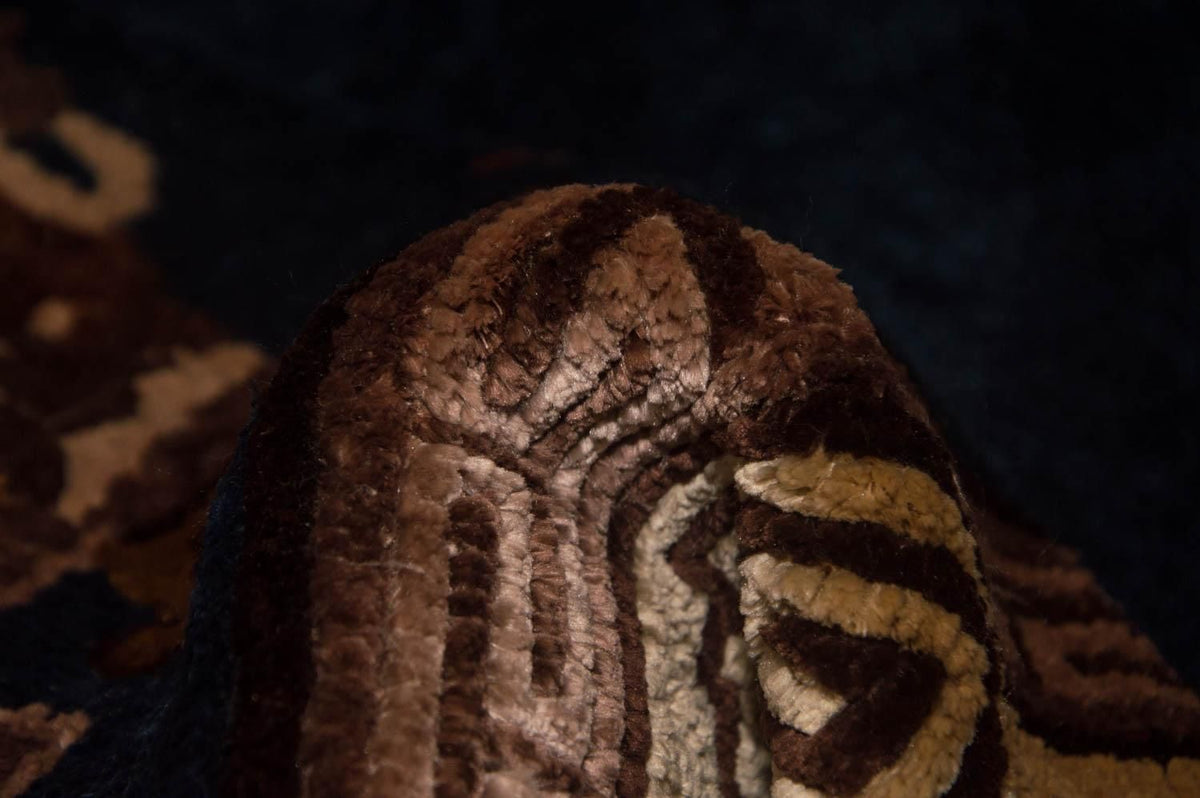 Dywan z jedwabiu - jedwab chiński - 122 x 69 cm - ciemnoniebieski