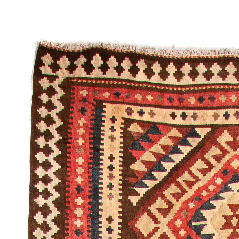 Biegacz Dywan Kelim - Stary - 402 x 135 cm - wielokolorowy