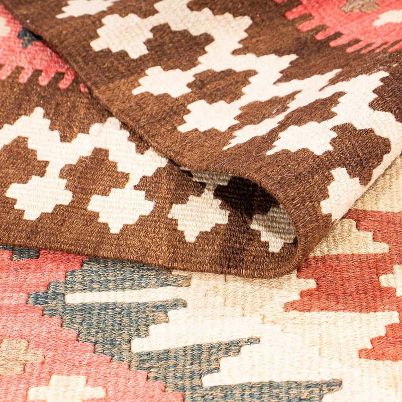 Biegacz Dywan Kelim - Stary - 402 x 135 cm - wielokolorowy