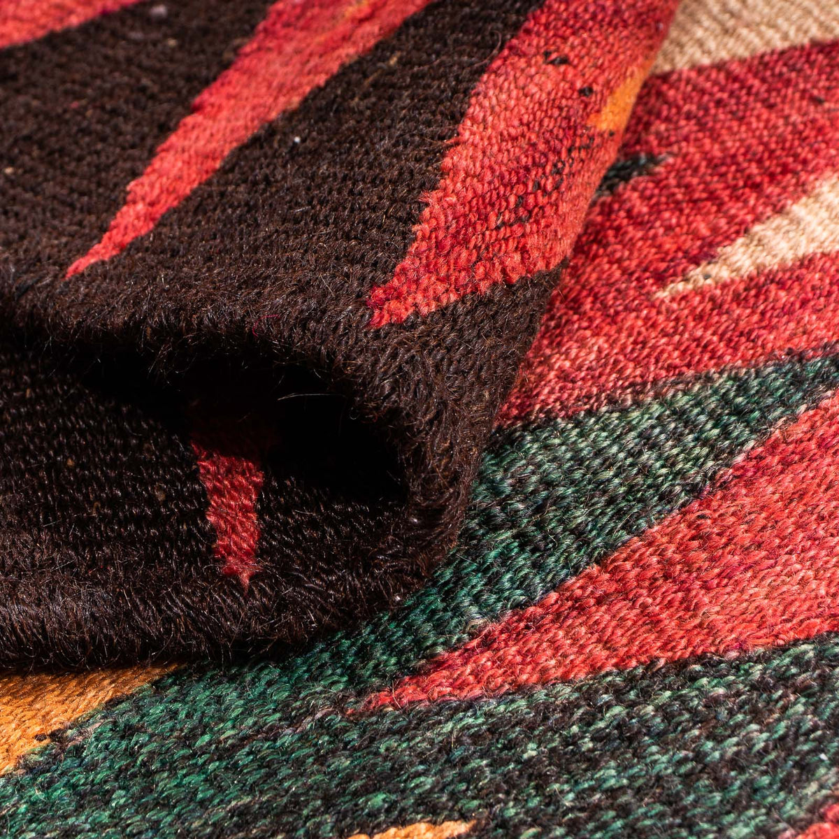 Dywan Kelim - Stary - 130 x 90 cm - wielokolorowy