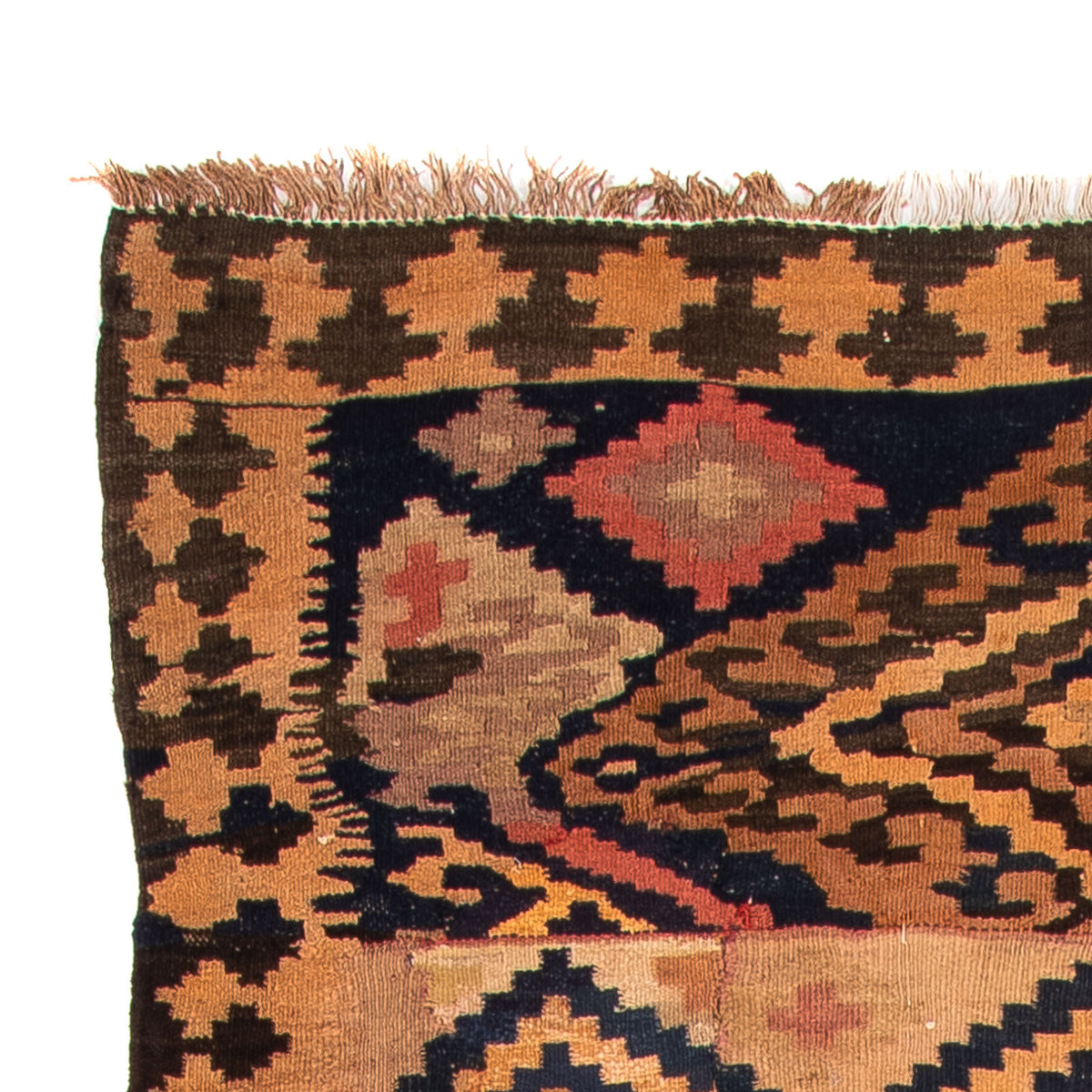 Biegacz Dywan Kelim - Stary - 330 x 145 cm - wielokolorowy