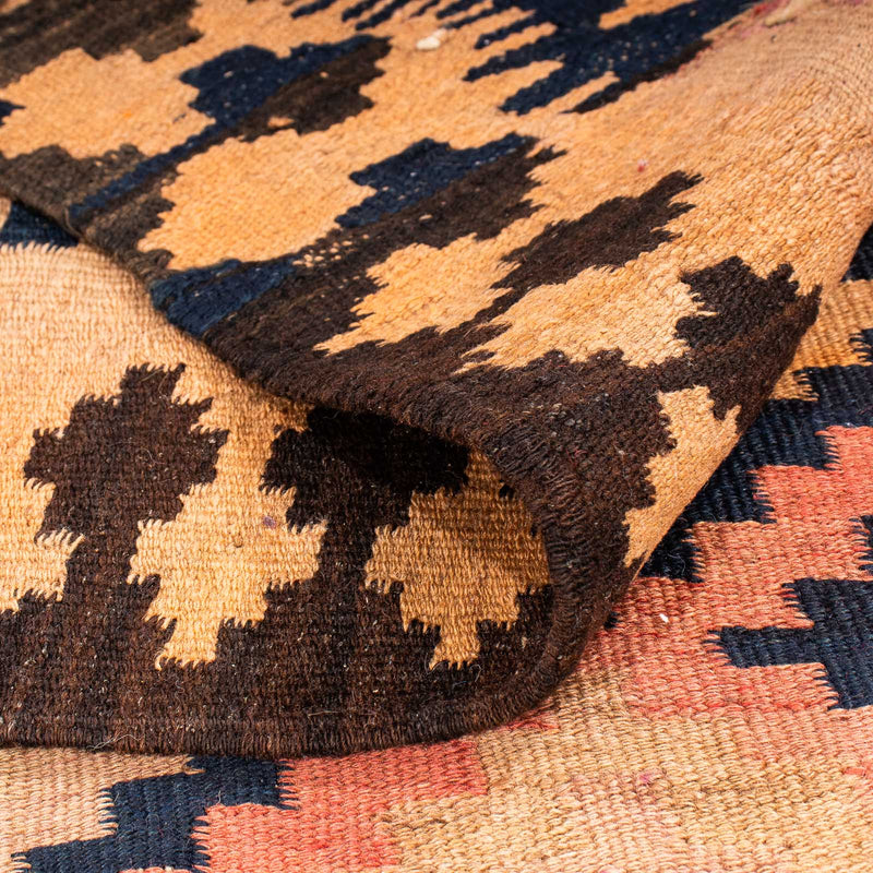 Biegacz Dywan Kelim - Stary - 330 x 145 cm - wielokolorowy