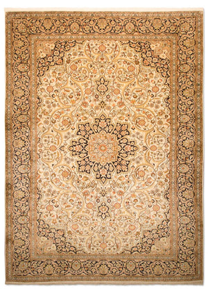 Jedwabny dywan - Kashmir Silk - 342 x 234 cm - beżowy
