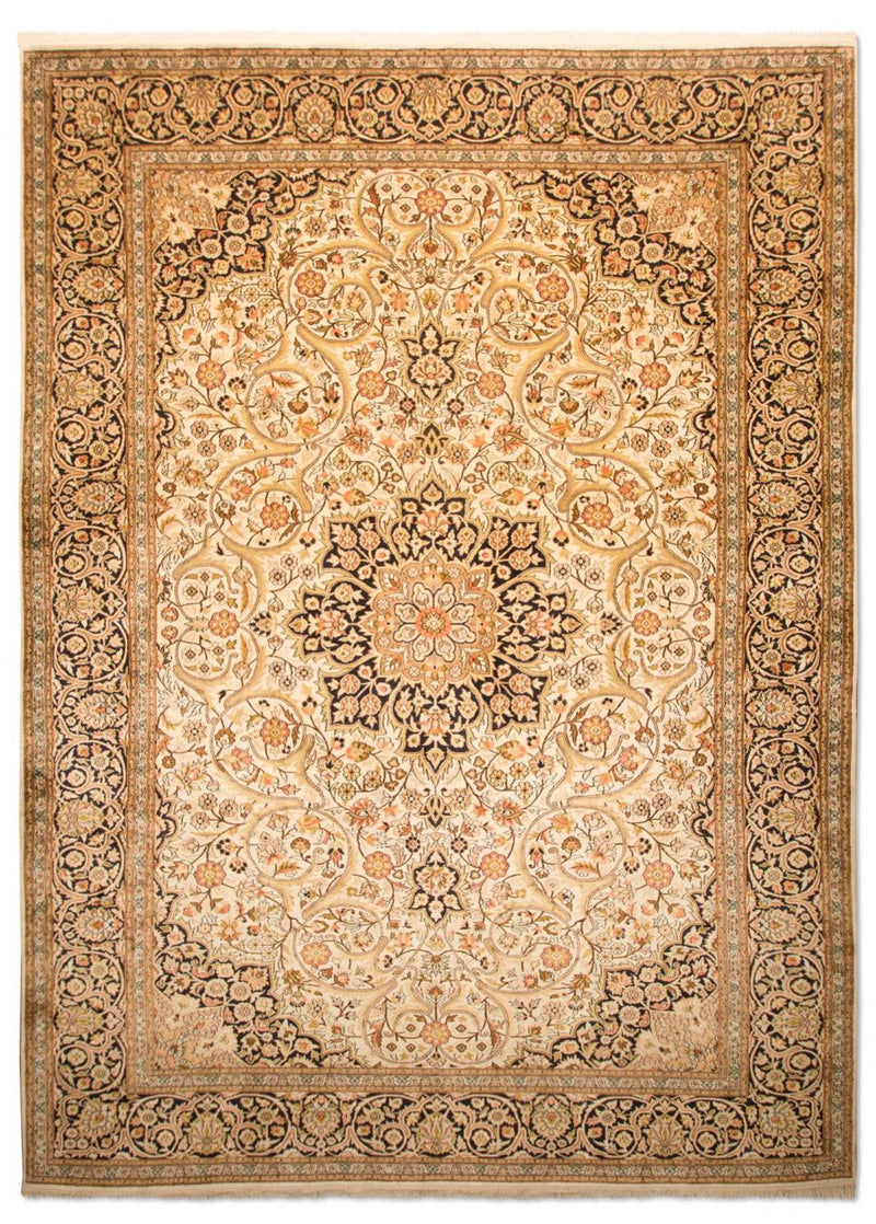 Jedwabny dywan - Kashmir Silk - 342 x 234 cm - beżowy