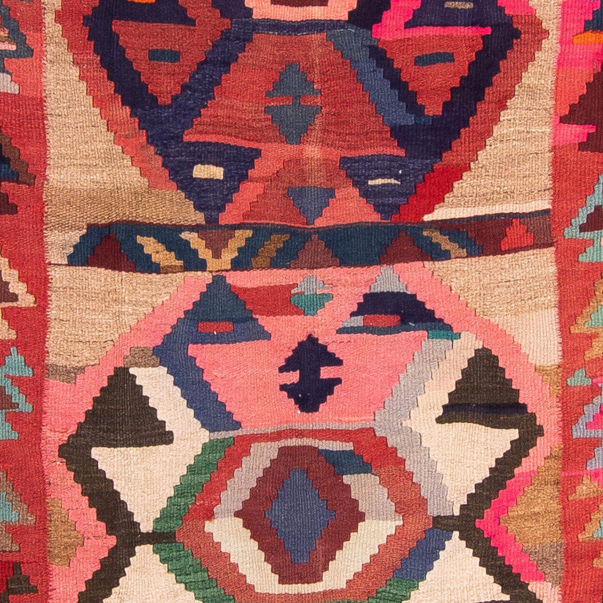 Biegacz Dywan Kelim - Stary - 300 x 150 cm - wielokolorowy