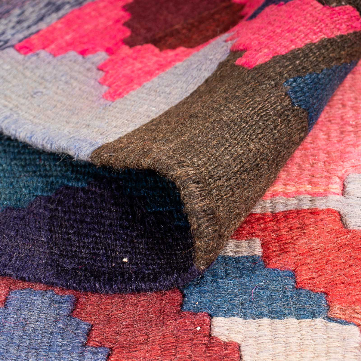 Biegacz Dywan Kelim - Stary - 300 x 150 cm - wielokolorowy