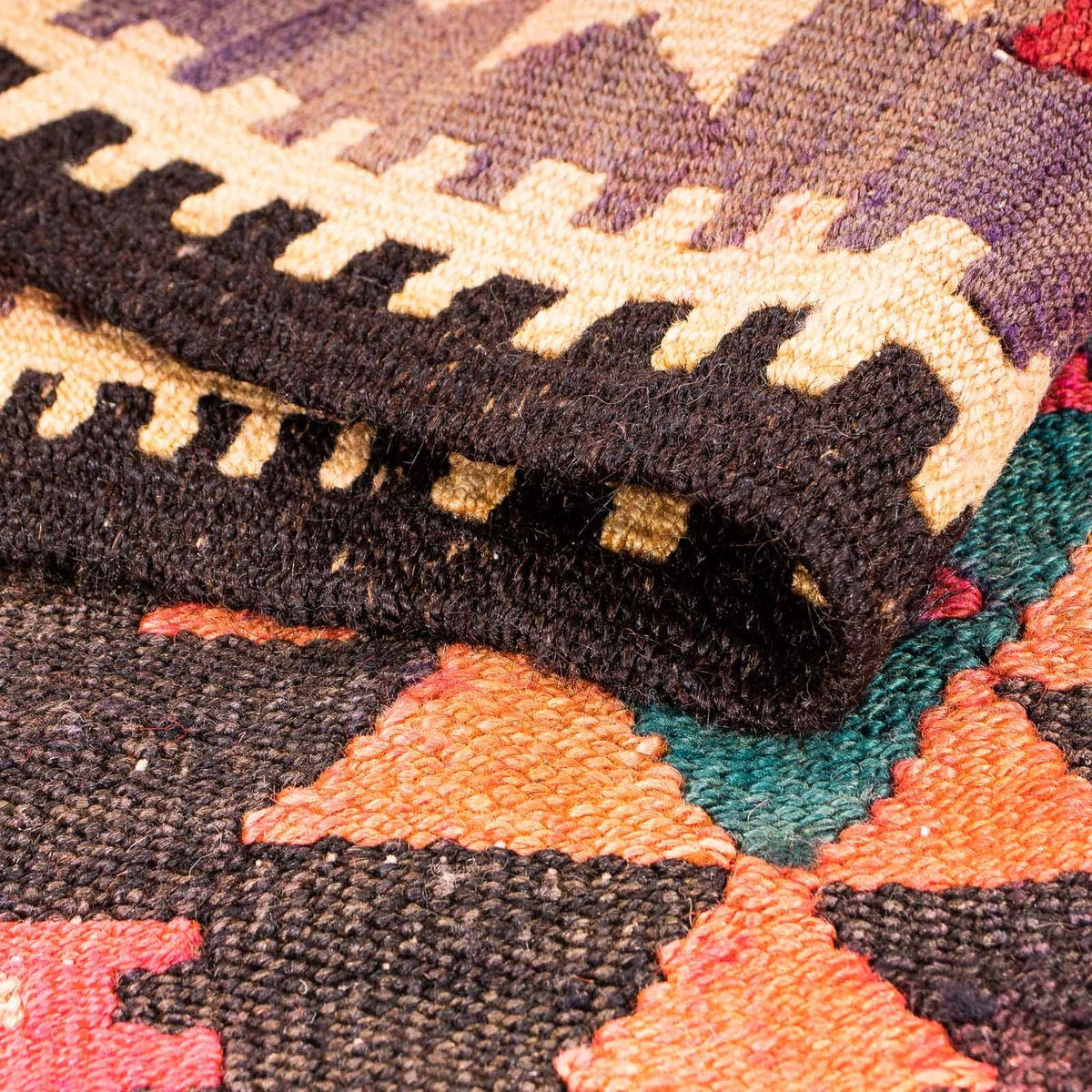 Dywan Kelim - Stary - 290 x 150 cm - wielokolorowy