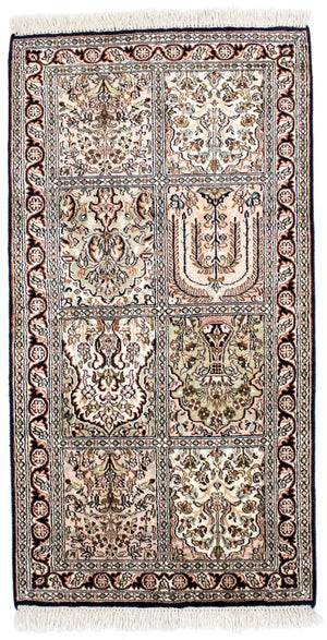 Jedwabny dywan - Kashmir Silk - 124 x 65 cm - wielokolorowy