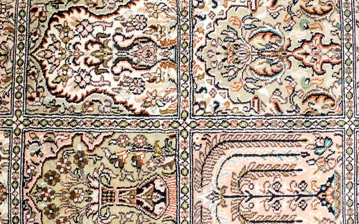 Jedwabny dywan - Kashmir Silk - 124 x 65 cm - wielokolorowy
