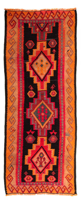 Biegacz Dywan Kelim - Stary - 325 x 140 cm - wielokolorowy
