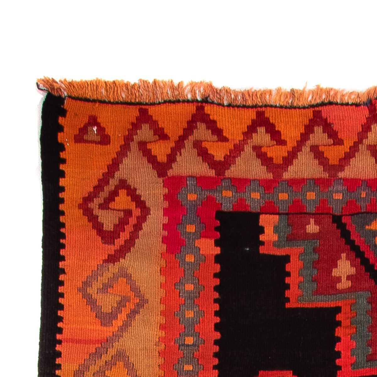 Biegacz Dywan Kelim - Stary - 325 x 140 cm - wielokolorowy