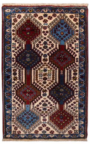 Perski dywan - Nomadyczny - 83 x 53 cm - beżowy