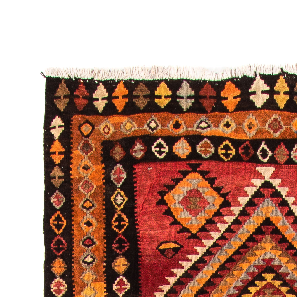 Biegacz Dywan Kelim - Stary - 320 x 125 cm - wielokolorowy