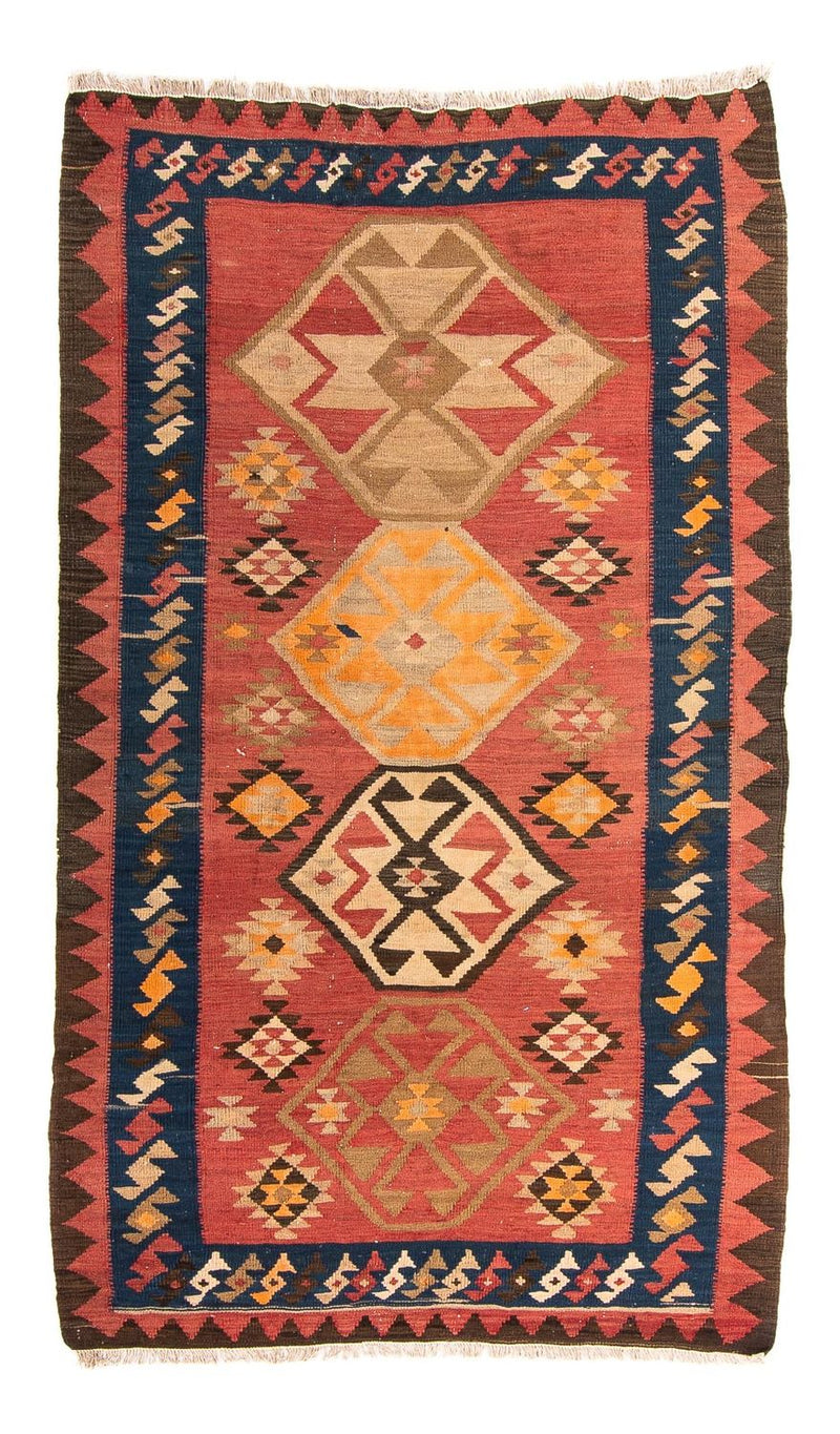 Dywan Kelim - Stary - 200 x 110 cm - wielokolorowy
