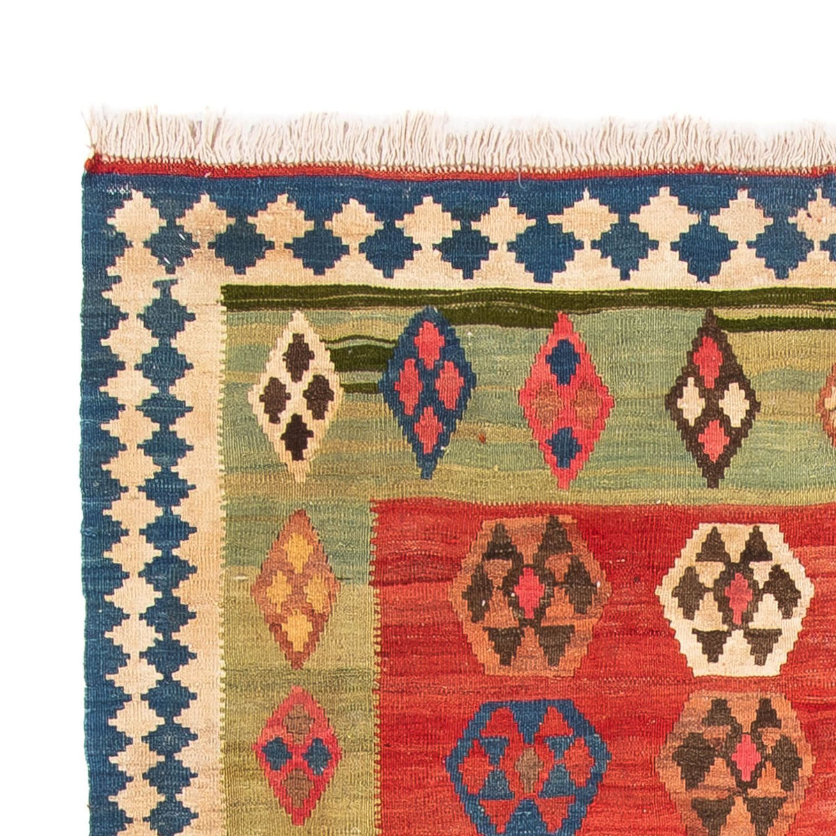 Dywan Kelim - Stary - 230 x 150 cm - wielokolorowy