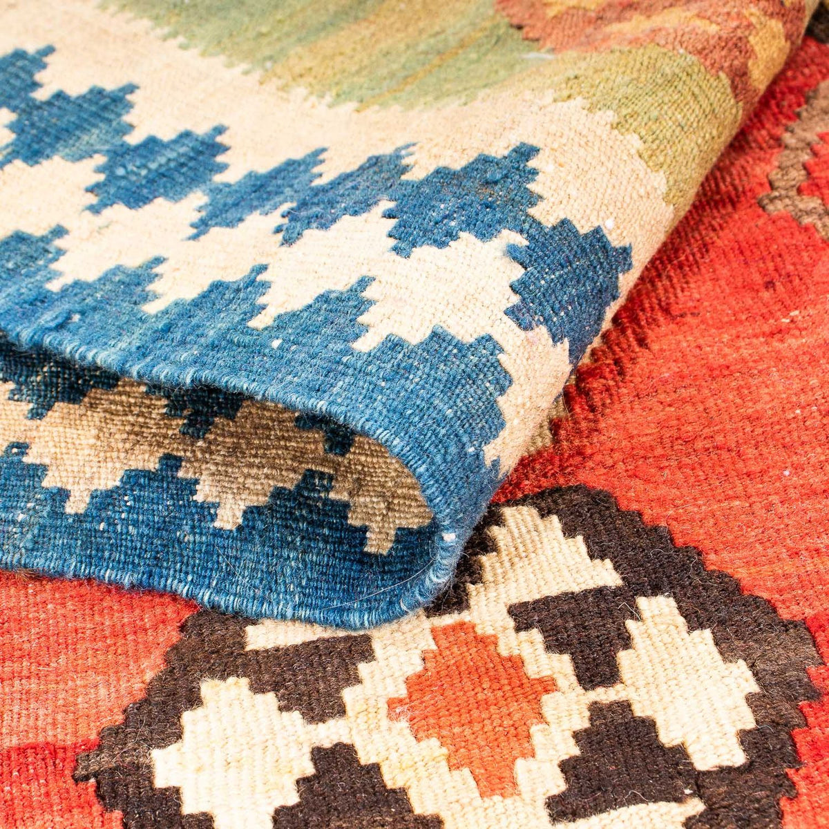 Dywan Kelim - Stary - 230 x 150 cm - wielokolorowy