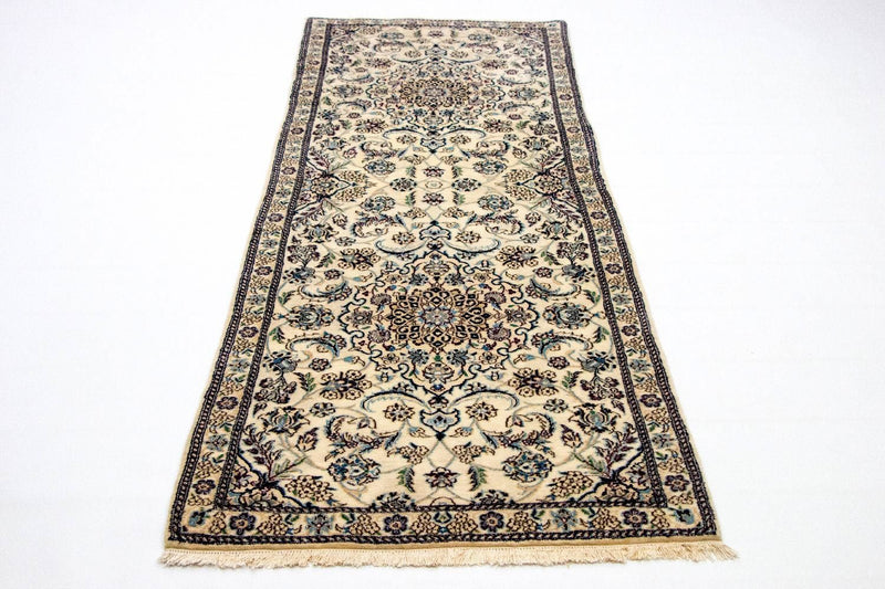 Biegacz Dywan perski - Nain - Królewski - 254 x 88 cm - beżowy