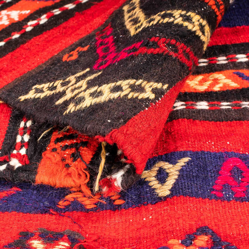 Biegacz Dywan Kelim - Stary - 350 x 145 cm - wielokolorowy