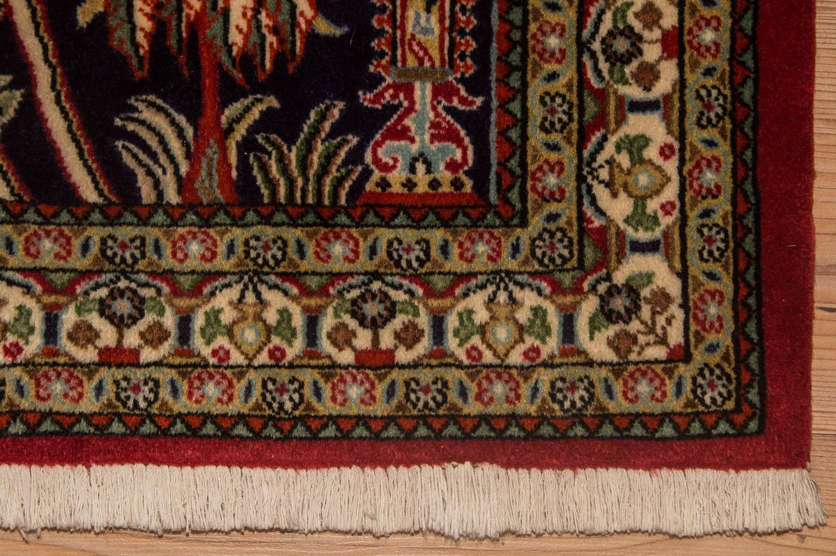 Dywan perski - Ghom - 108 x 82 cm - niebieski