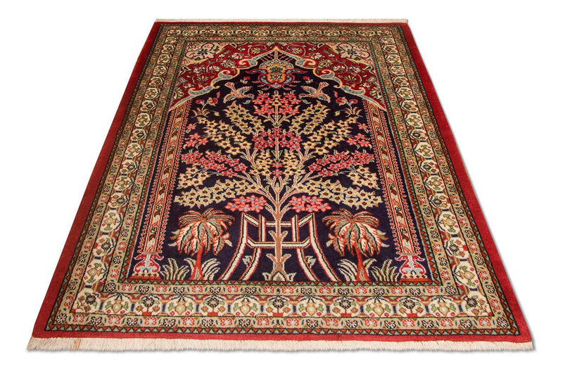 Dywan perski - Ghom - 108 x 82 cm - niebieski