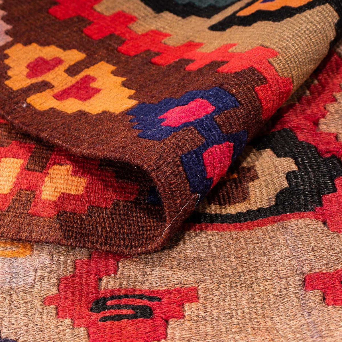 Biegacz Dywan Kelim - Stary - 360 x 170 cm - wielokolorowy