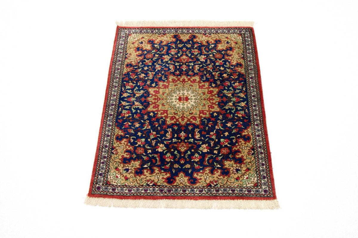 Jedwabny dywan - Ghom Silk - Premium - 75 x 56 cm - niebieski