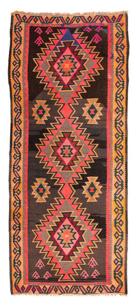 Biegacz Dywan Kelim - Stary - 335 x 150 cm - wielokolorowy