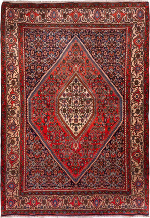 Dywan perski - Bijar - 181 x 120 cm - czerwony