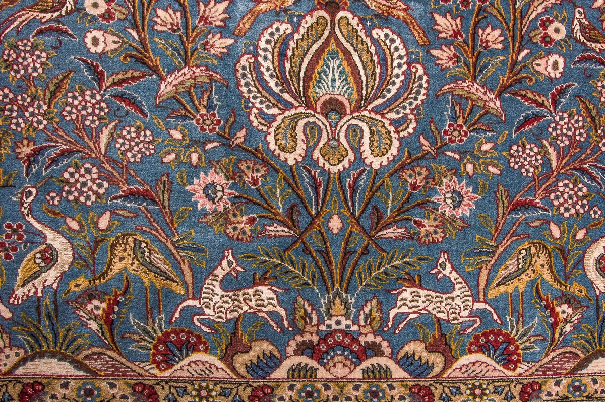 Dywan perski - Ghom - 207 x 137 cm - jasnoniebieski