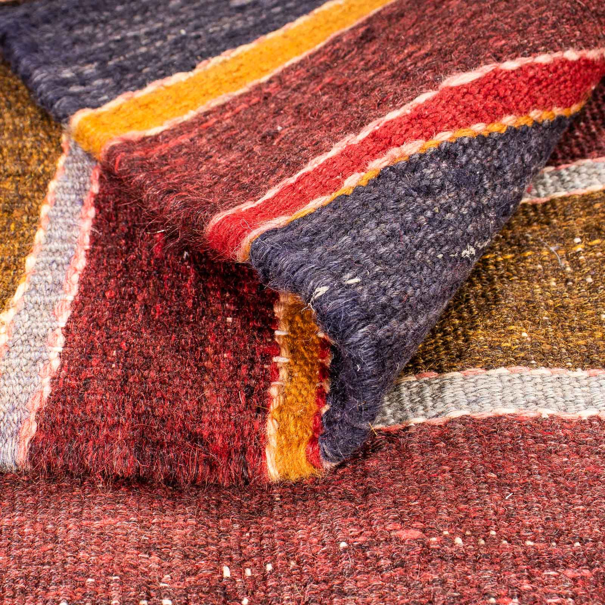 Dywan Kelim - Stary kwadratowy  - 155 x 135 cm - wielokolorowy