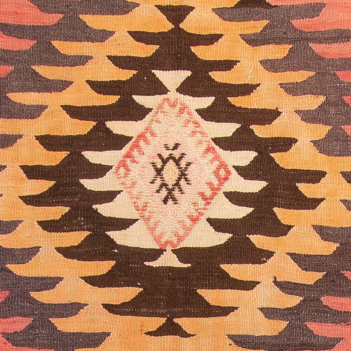 Biegacz Dywan Kelim - Stary - 410 x 160 cm - rdza