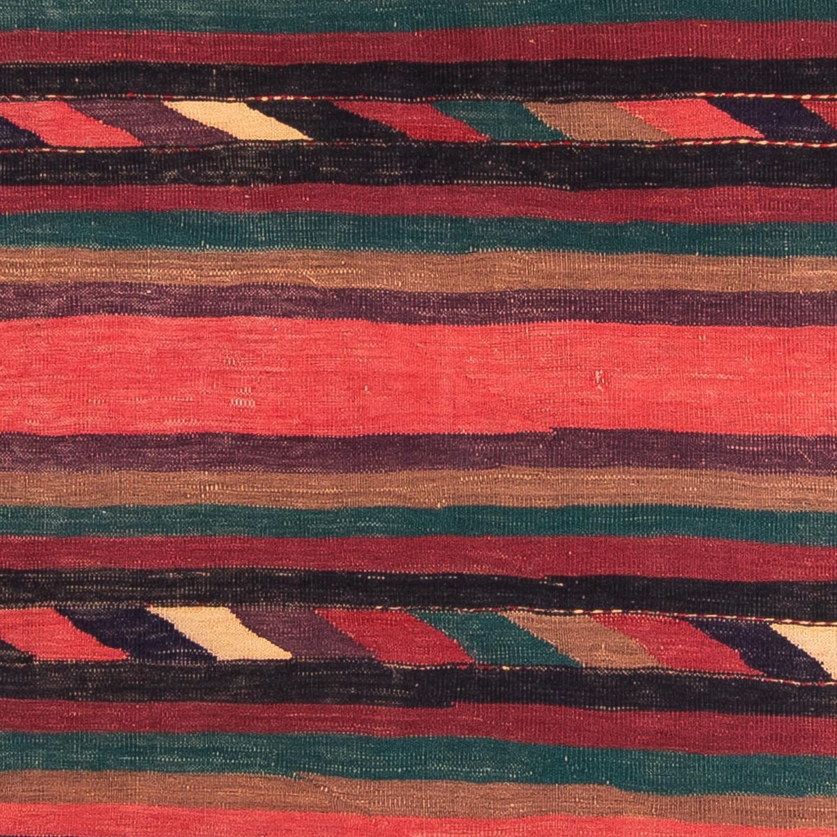 Dywan Kelim - Stary - 195 x 160 cm - wielokolorowy