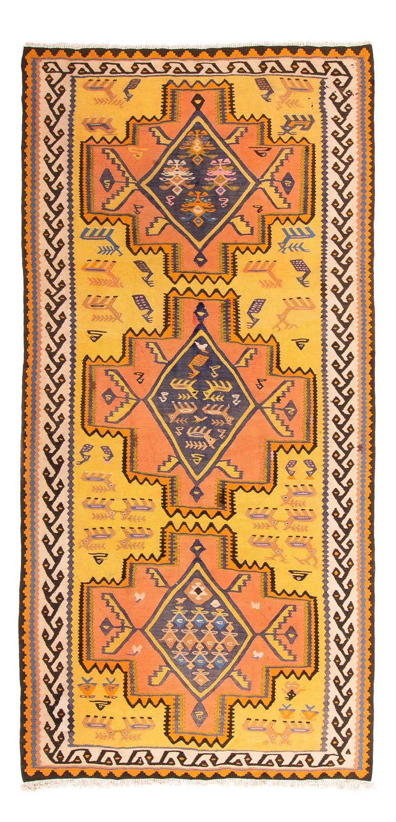 Biegacz Dywan Kelim - Stary - 280 x 147 cm - wielokolorowy