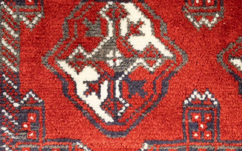 Biegacz Dywan turkmeński - 100 x 50 cm - czerwony