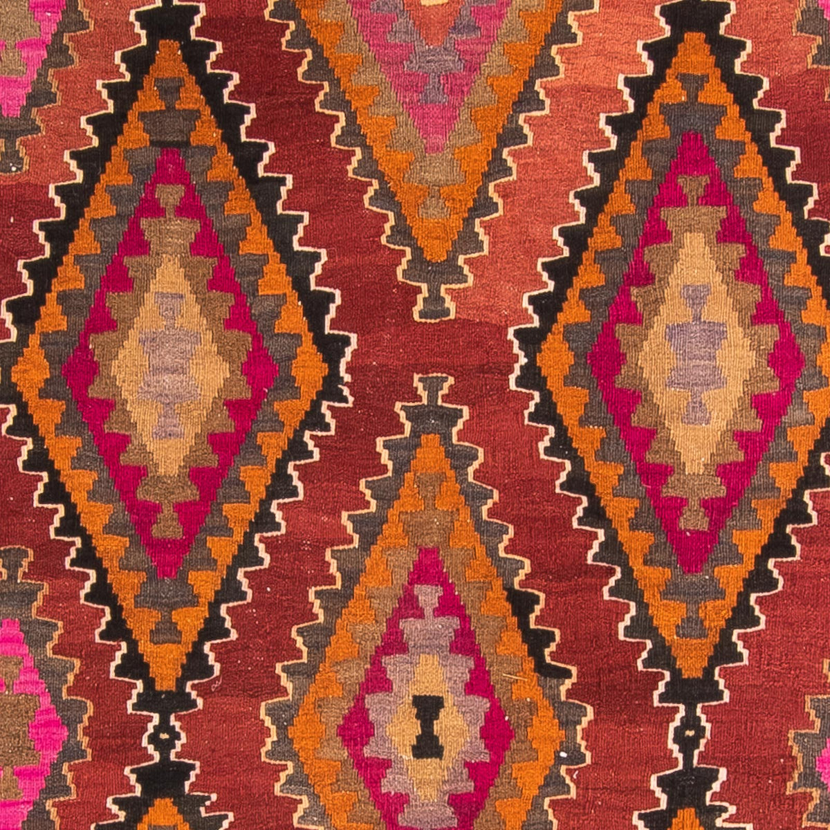 Biegacz Dywan Kelim - Stary - 330 x 130 cm - wielokolorowy