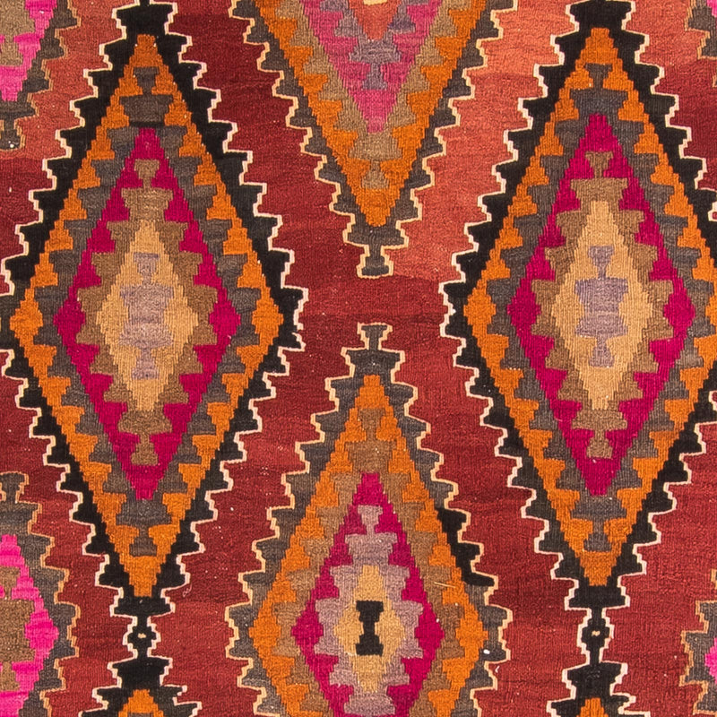 Biegacz Dywan Kelim - Stary - 330 x 130 cm - wielokolorowy