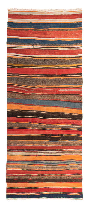 Biegacz Dywan Kelim - Stary - 330 x 135 cm - wielokolorowy