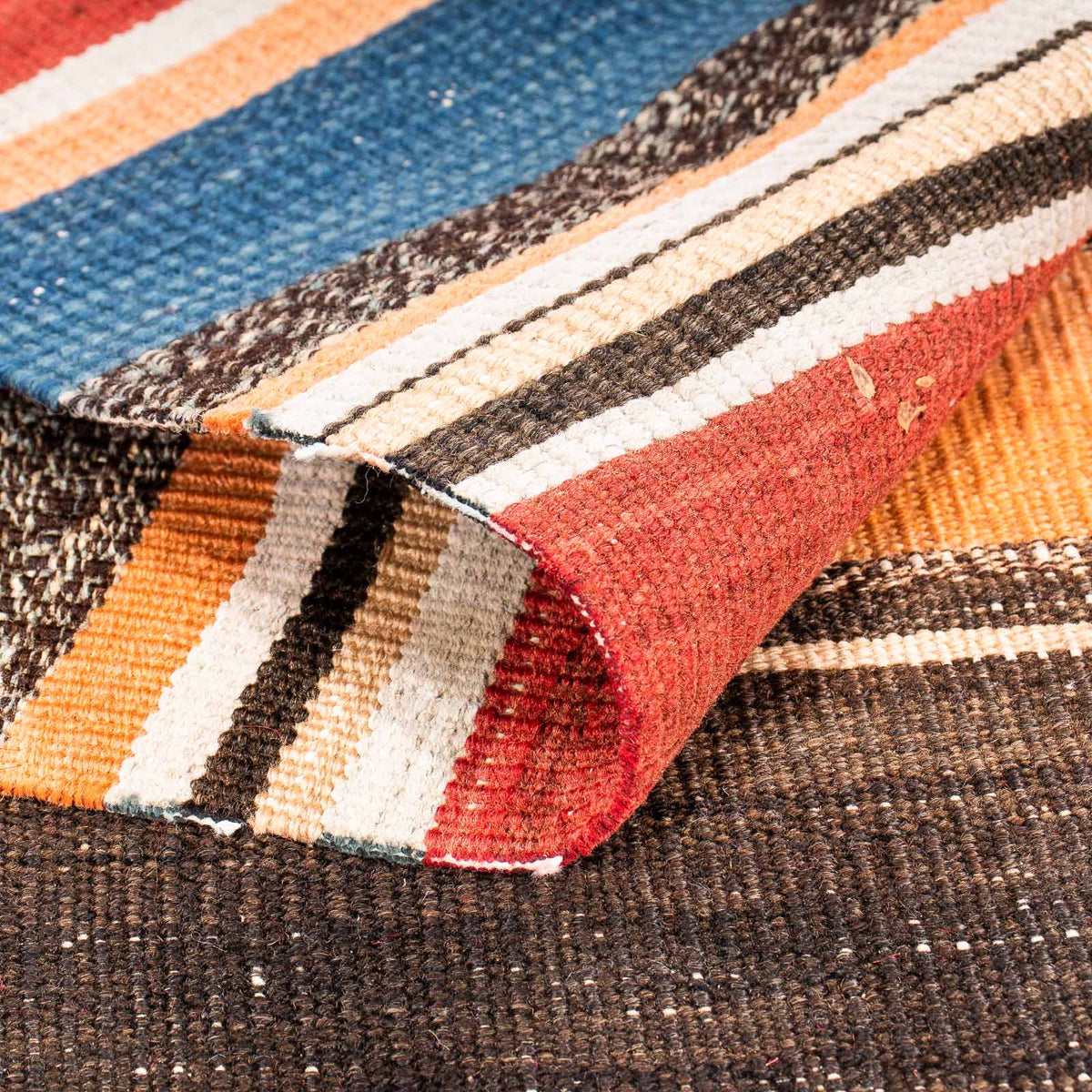 Biegacz Dywan Kelim - Stary - 330 x 135 cm - wielokolorowy