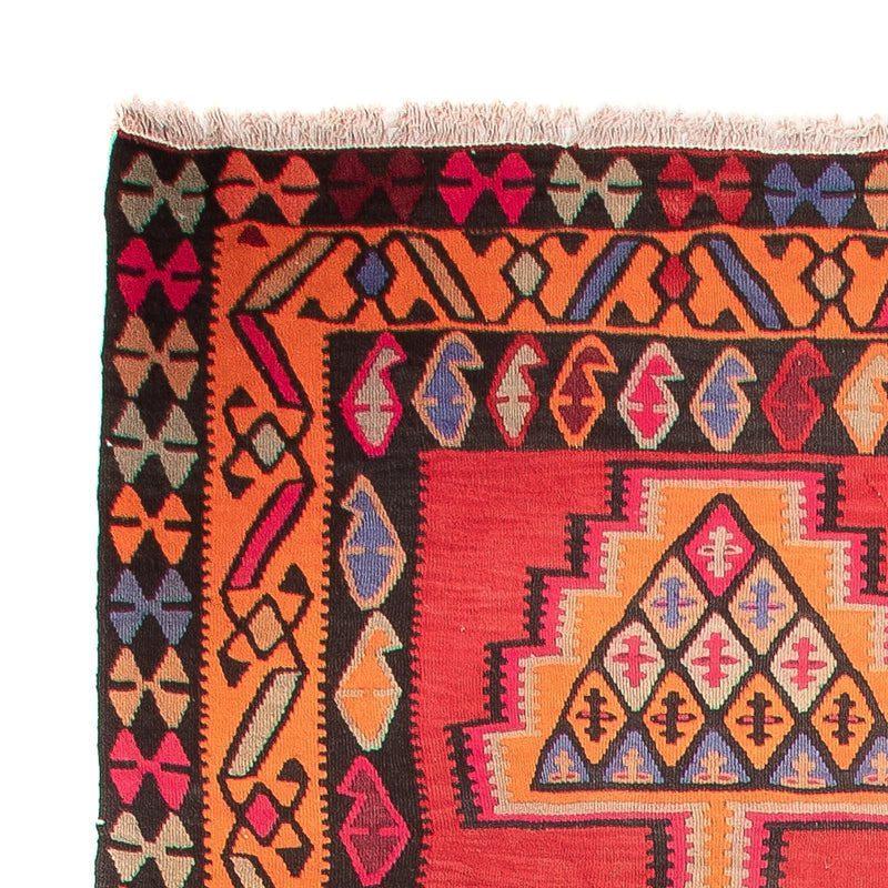 Biegacz Dywan Kelim - Stary - 395 x 180 cm - czerwony