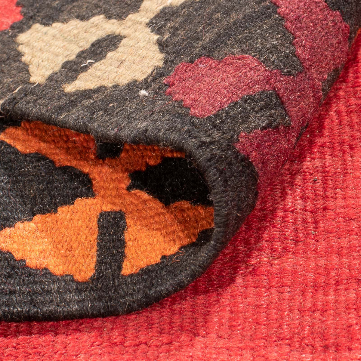 Biegacz Dywan Kelim - Stary - 395 x 180 cm - czerwony