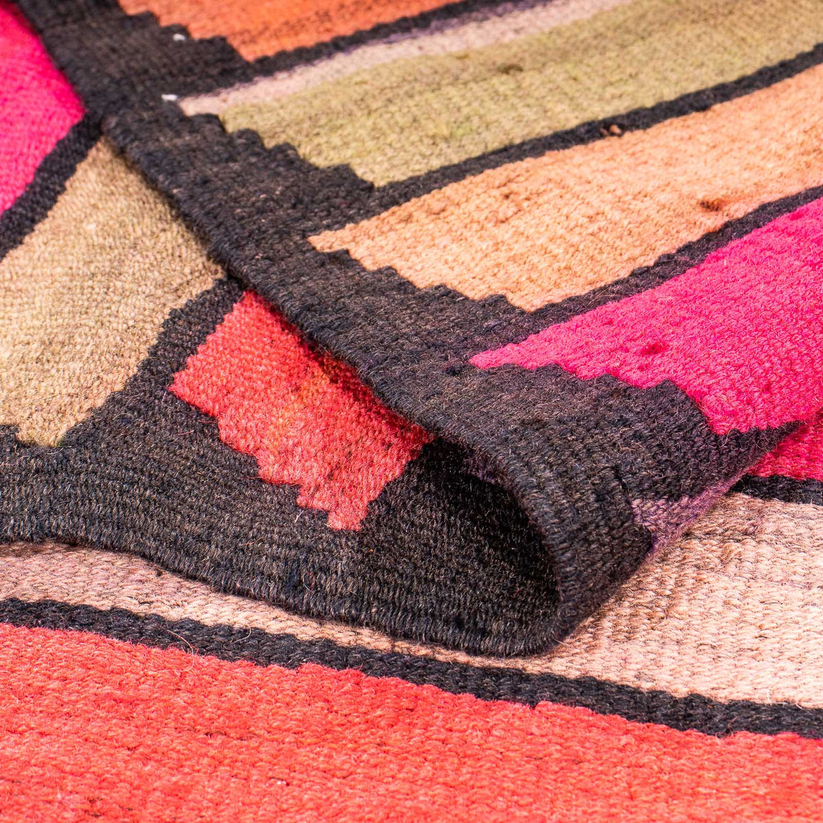 Biegacz Dywan Kelim - Stary - 325 x 160 cm - wielokolorowy