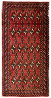 Dywan turkmeński 60x130cm - Dywan perski - Prostokątny / Czerwony / 60 x 130 cm Prostokątny
