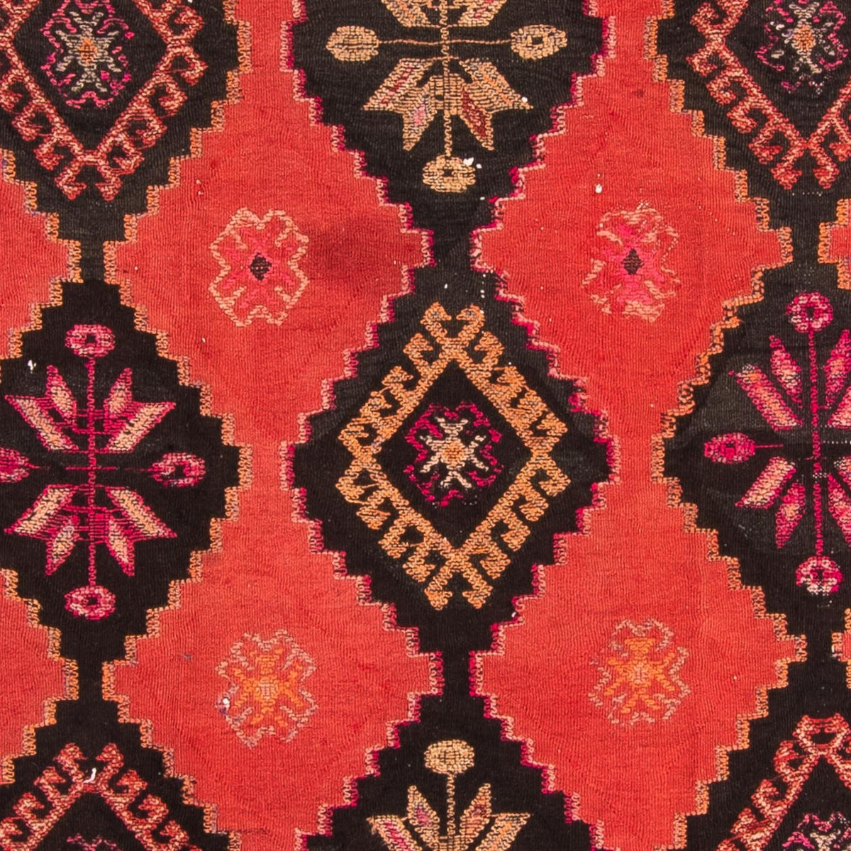 Biegacz Dywan Kelim - Stary - 400 x 140 cm - wielokolorowy