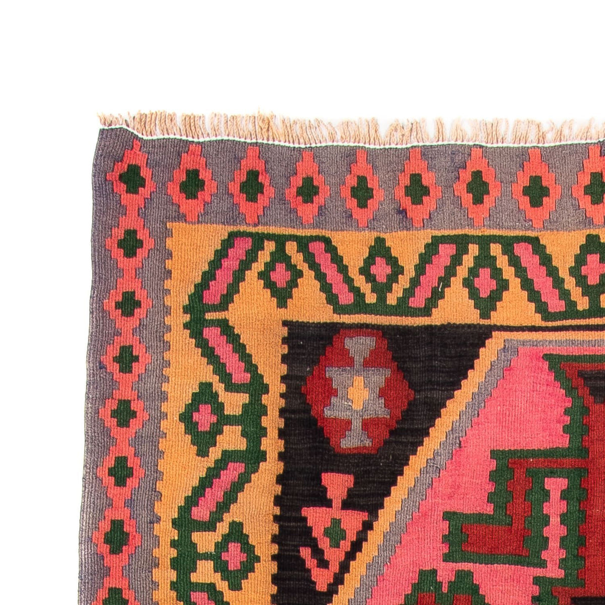 Biegacz Dywan Kelim - Stary - 340 x 150 cm - wielokolorowy