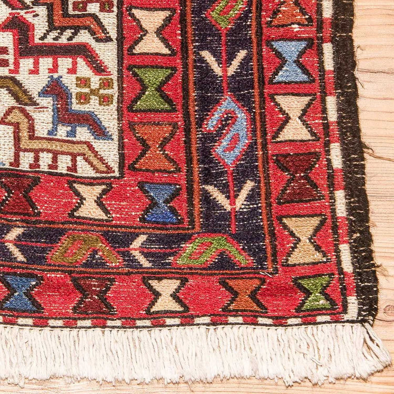 Dywan Kelim - Orientalny kwadratowy  - 99 x 95 cm - beżowy