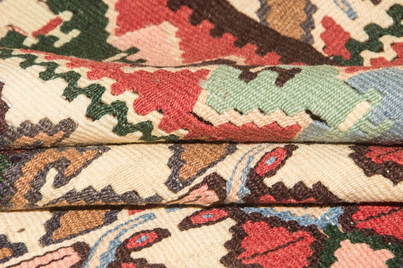 Dywan Kelim - Stary - 143 x 119 cm - beżowy