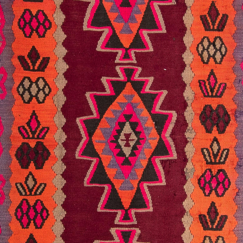 Biegacz Dywan Kelim - Stary - 390 x 141 cm - wielokolorowy