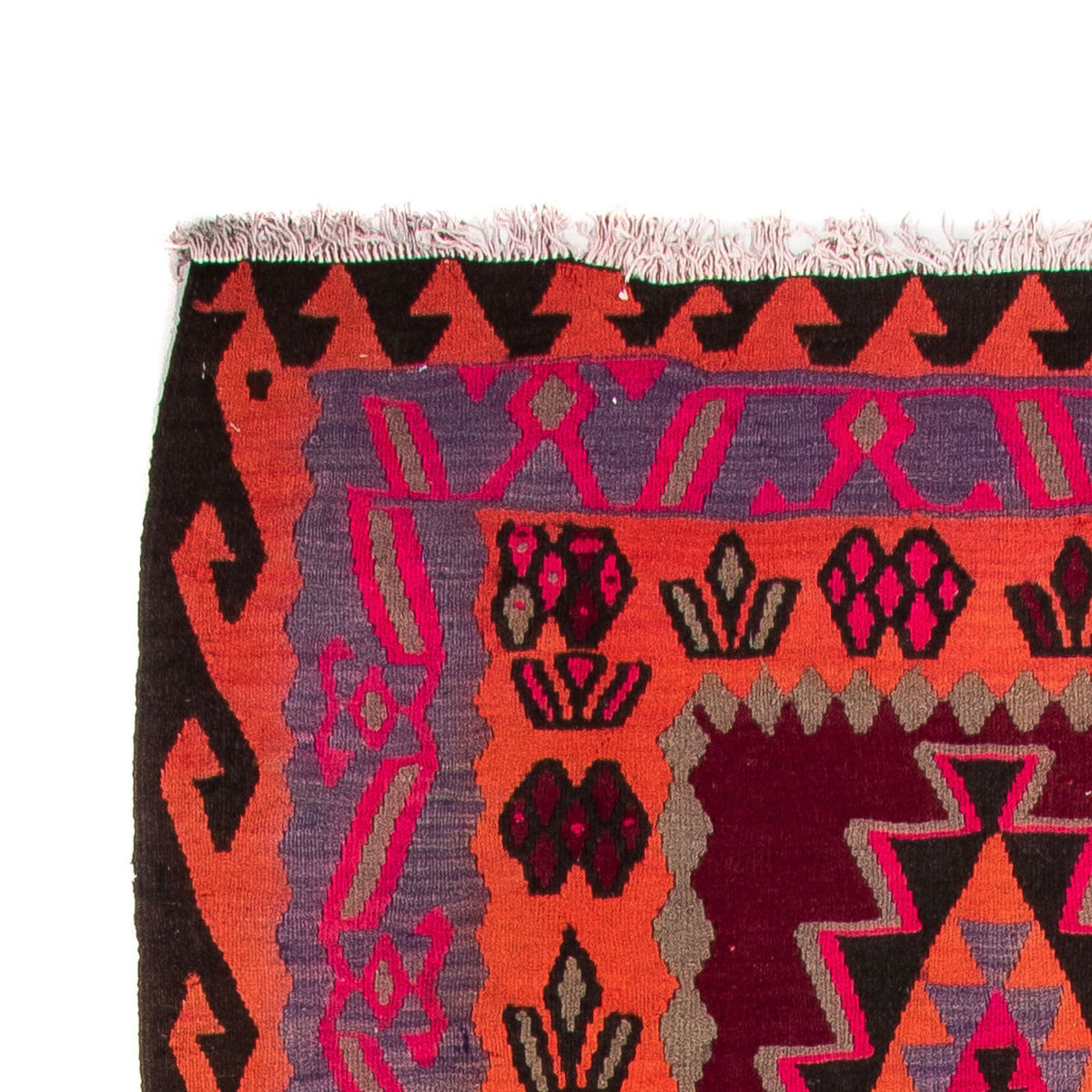 Biegacz Dywan Kelim - Stary - 390 x 141 cm - wielokolorowy