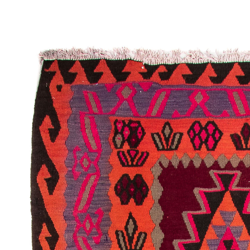 Biegacz Dywan Kelim - Stary - 390 x 141 cm - wielokolorowy